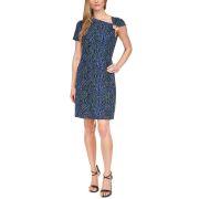 MICHAEL MICHAEL KORS Women’s Blue Unlined Pullover O-ring Short Dress B4HP