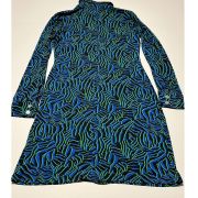 Michael Kors Women’s Zebra Print Snap Ruched Mini Dress Blue B4HP