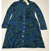Michael Kors Women’s Zebra Print Snap Ruched Mini Dress Blue B4HP