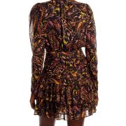 Aqua Women’s Metallic Dot Paisley Mini Dress Black Multi XS B4HP