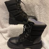 Marc Fisher Women's Amita Lug Sole Lace Up Hiker Booties Black B4HP
