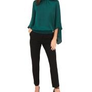 MSK Women’s Smocked Blouson Top Green S B4HP