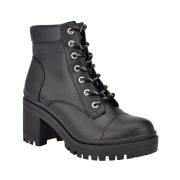 Nine West Women’s Quenton Lace-Up Heeled Combat Booties Black Size 9.5M B4HP