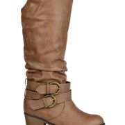 Journee Collection Women’s Wide Calf Late Boot Brown Size 8.5M B4HP