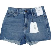 Calvin Klein Jeans High Rise Raw Hem Shorts Blue B4HP