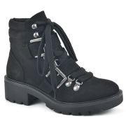 White Mountain Women’s Daytime Lug Sole Lace-Up Boots Black Size 6M B4HP