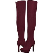 Nine West Women’s Gotcha 2 Size 9.5M Burgundy Faux Suede Knee-High Boots B4HP