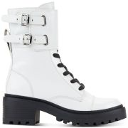 DKNY Women’s Bart White Buckle Lace Up Combat Boots (New with Box) Size 8 B4HP