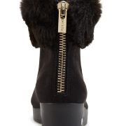 DKNY Women’s Abri Booties Sz 7 Wedge Faux Fur Ankle Boot Black B4HP