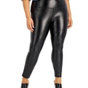 Tinseltown Women’s Trendy Plus Size Faux-Leather Leggings Black 3X B4HP
