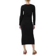 Cotton On Women’s Rib Long Sleeve Split Midi Dress Black S B4HP
