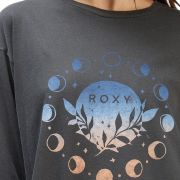 Roxy Women’s Juniors’ Moon Stars Cotton Graphic Oversized T-Shirt Black M B4HP