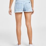 Calvin Klein Jeans Women’s Rolled-Cuff Mom Distresed Shorts Blue B4HP