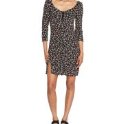 Volcom Women’s Juniors’ Stone Steezee Printed Mini Dress Black L B4HP