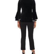 MSK Women’s Black Velvet Embellished Shirt Blouse Top XL B4HP