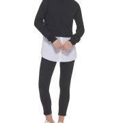 Calvin Klein Women’s Mixed Media Long-Sleeve Sweater Black Large B4HP $90