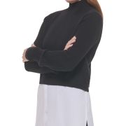 Calvin Klein Women’s Mixed Media Long-Sleeve Sweater Black Large B4HP $90