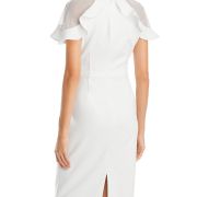 Eliza J Women’s Ruffle Sleeve Cocktail Dress White Size 6 B4HP $158