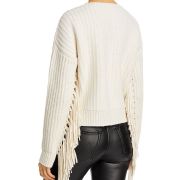 Splendid Women’s Britain Fringe Sleeve Sweater Beige M B4HP $188