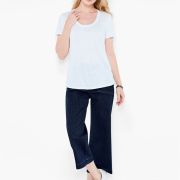 Nic + Zoe Women’s NZT Short Sleeve Shirt Tail Scoop Tee White XS B4HP $78