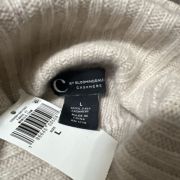 C by Bloomingdale’s Cashmere Mock Neck Cable Cashmere Sweater Large Beige B4HP