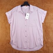 Splendid Short Sleeve Paige Shirt Pink Small Oversized Button Up Shirt $128 B4HP