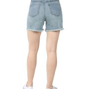 Indigo Rein Women’s Juniors’ Exposed-Button Fly Jean Shorts Blue Size 7 W26 B4HP