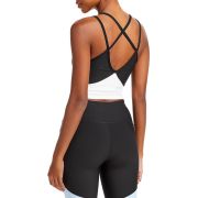 Aqua Women’s Color Blocked Strappy Sports Bra Black B4HP