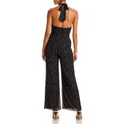 Aqua Women’s Metallic Clip Dot Halter Jumpsuit B4HP $118