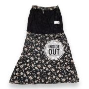 Free People Women’s Black Floral Maxi Side Slit Skirt Size 6 Summer B4HP NO TAGS