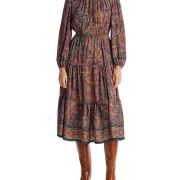 Kobi Halperin Women’s Lena Paisley Midi Dress Multi Color XS B4HP