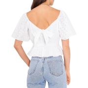 1.State Women’s Eyelet Puff Sleeve Top White M B4HP $89