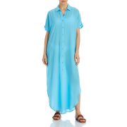 Aqua Swim Women’s Button Front Maxi Swim Cover-Up Blue B4HP $88