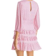 Aqua Women’s Printed Tie Waist Mini Dress Pink M B4HP $98