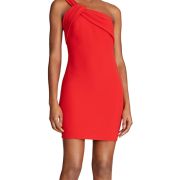 Halston Women’s Regina One Shoulder Dress Red Size 8 B4HP