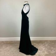 Aqua Women’s Velvet Halter Gown Green Size 8 B4HP $238