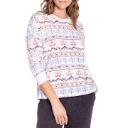 P.J. Salvage Women’s Stay Lifted Fair Isle Pajama Top White B4HP $64