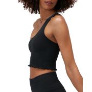 Spiritual Gangster Women’s Luna One Shoulder Crop Top Black B4HP