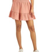 Self Esteem Women’s Juniors’ Tiered Cotton Skirt Pink M B4HP