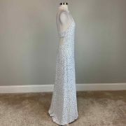 Aqua Women’s Sequined Evening Gown White M B4HP NO TAGS