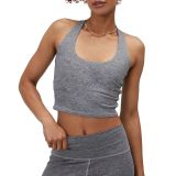 Spiritual Gangster Women's Shakti Tech Heather Longline Sports Bra Grey B4HP