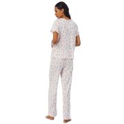 Lauren Ralph Lauren Women’s Ruffle Tie Neck Printed Pajama Set Light Pink M B4HP