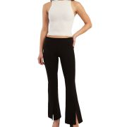 BCX Women’s Juniors’ Pull-On Ponte Slit-Hem Pants Black M B4HP