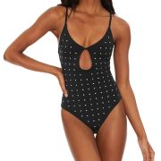 Beach Riot Women’s Rhinestone Embellished One Piece Swimsuit Black M B4HP $198