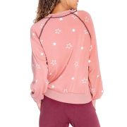 PJ Salvage Women’s Rick Rack Patty Wack Fleece Sleep Top Pink Medium B4HP