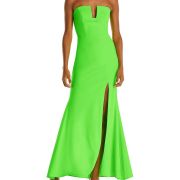 Aqua Women’s Scuba Crepe Strapless Gown Green B4HP $278