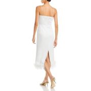 Lucy Paris Women’s Mareena Feather Column Midi Dress White S B4HP $148