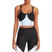 Aqua Women’s Color Blocked Strappy Sports Bra Black B4HP