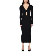 Bardot Women’s Rosario Rib-Knit Dress Black L B4HP $129