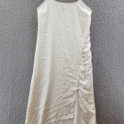 1. STATE Women’s Asymmetric Button Front Slip Dress White B4HP $109